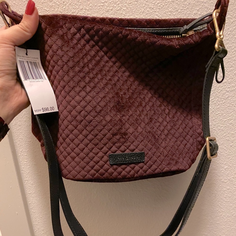 Crushed purple velvet crossbody